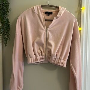 Lulus Cropped Hoodie XS Pink
